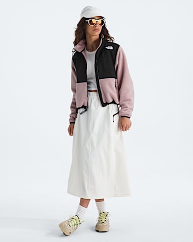 Womens Retro Denali Jacket TNF Metal PinkTNF Black HERO2