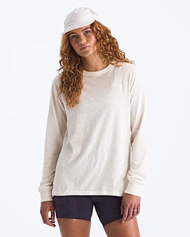 Womens Evolution Simple Dome LongSleeve Tee TNF White Dune Main
