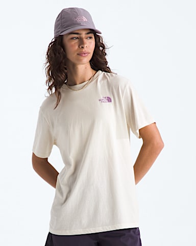 Tshirt dcontract Mountain Stamps pour femmes TNF Dune Blanche BACK