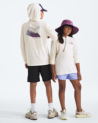 Boys Girls Adventure Coastal Climb Hoodie TNF White Dune Main