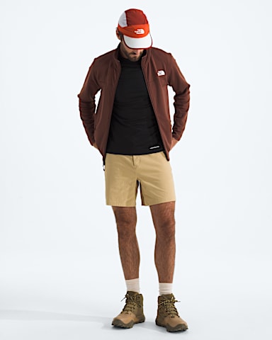 Veste en molleton Cedar Trail Grid  fermeture clair intgrale pour hommes TNF Terre De Braise HERO2