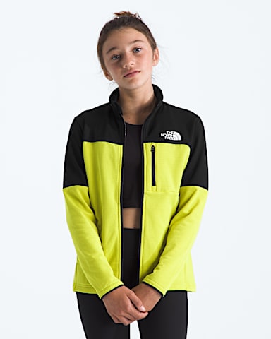 Boys  Girls Hike Mid Layer FullZip TNF TNF BlackFizz Lime HERO3