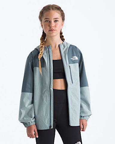 Boys Girls Hike Packable Shell TNF Frost GreyGranite Grey HERO3
