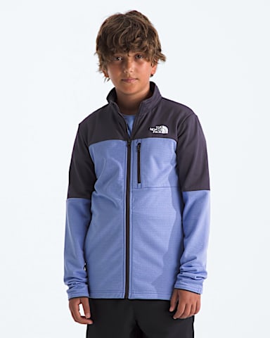 Boys Girls Hike Mid Layer FullZip TNF Periwinkle GlowEndless Dusk HERO3