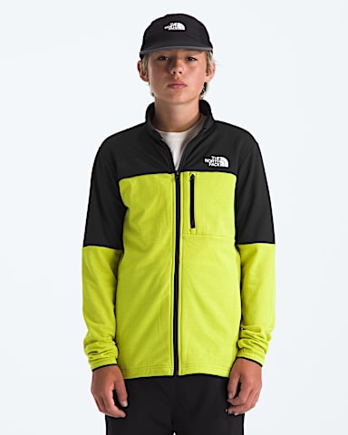Boys  Girls Hike Mid Layer FullZip TNF TNF BlackFizz Lime HERO2