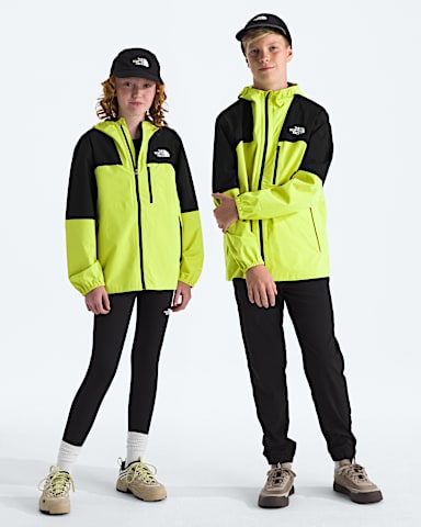 Boys Girls Hike Packable Shell TNF TNF BlackFizz Lime HERO