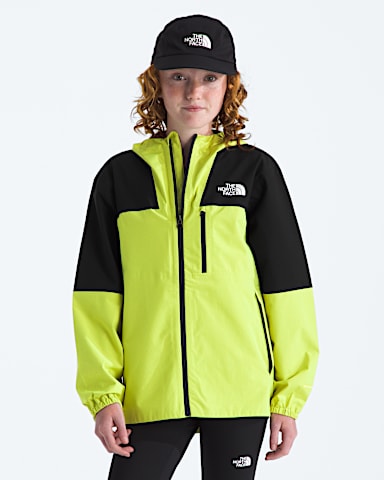Boys Girls Hike Packable Shell TNF TNF BlackFizz Lime HERO3