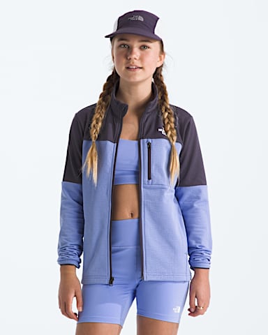 Boys Girls Hike Mid Layer FullZip TNF Periwinkle GlowEndless Dusk HERO2