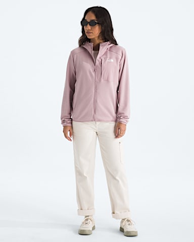 Womens TNF Performance Fleece FullZip Hoodie TNF Metal Pink HERO2
