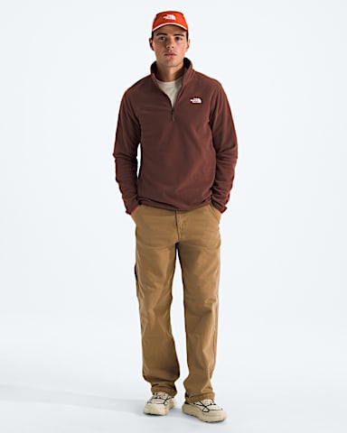 Mens Glacier Fleece Zip Jacket TNF Ember Soil HERO2