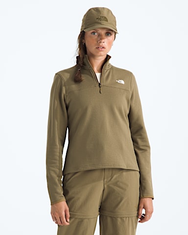 Womens Cedar Trail Grid Fleece Zip Jacket TNF Cedar Main