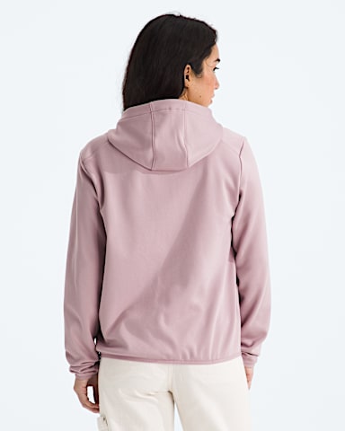 Womens TNF Performance Fleece FullZip Hoodie TNF Metal Pink BACK