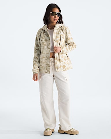 Womens Antora Rain JacketPrint TNF Pale Khaki Heritage Print HERO2