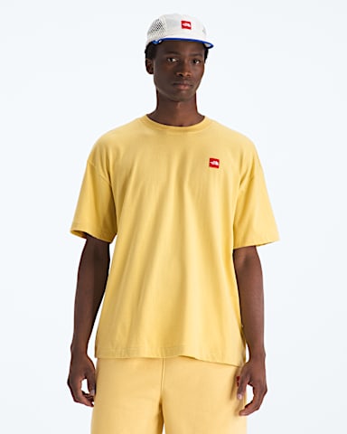 Mens TNF Red Box ShortSleeve Tee TNF Honeyed Sand Main