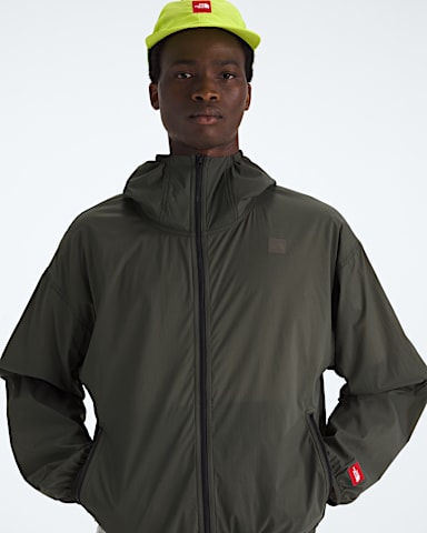 Manteau coupevent capuchon compressible TNF Red Box pour hommes TNF Vert Taupe Nouveau HERO3