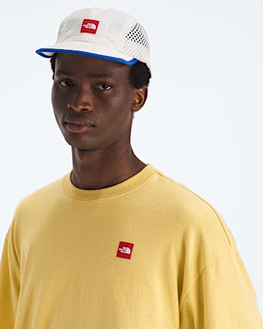 Mens TNF Red Box ShortSleeve Tee TNF Honeyed Sand HERO3