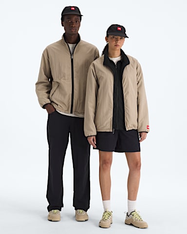 Manteau en molleton rversible TNF Red Box pour hommes TNF Gris ChampignonNoir TNF HERO