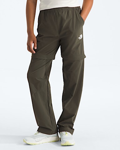 Boys  Girls Lightweight Convertible Hike Pants TNF New Taupe Green HERO3