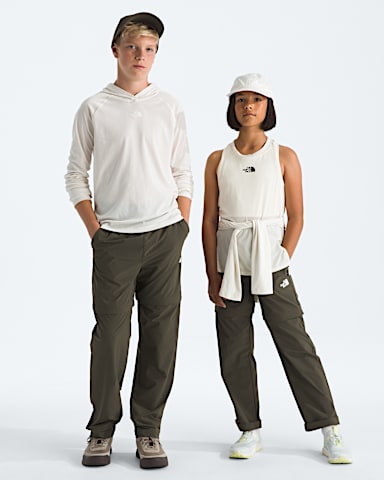 Boys  Girls Lightweight Convertible Hike Pants TNF New Taupe Green Main