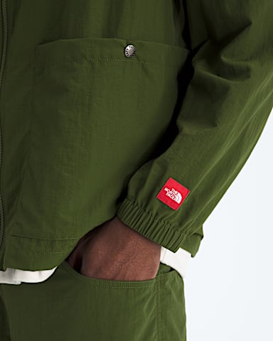 Mens TNF Red Box Nylon LongSleeve Shirt TNF Woodland Green HERO3