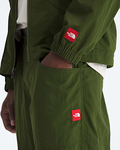 Mens TNF Red Box Nylon Belted Pants TNF Woodland Green HERO3