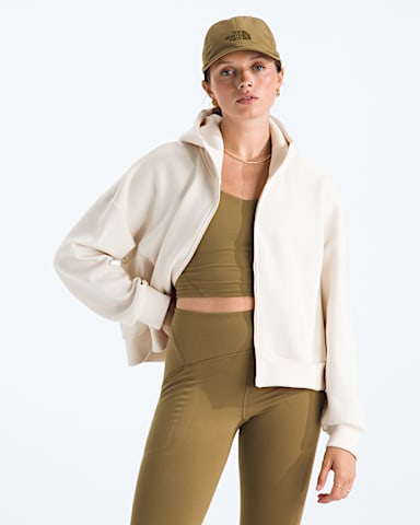 Womens Jaida FullZip Hooded Jacket TNF White Dune Main