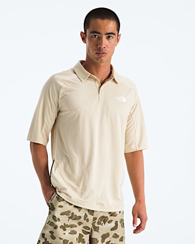 Mens LIGHTRANGE Packable ShortSleeve Polo TNF Desert Stone Main