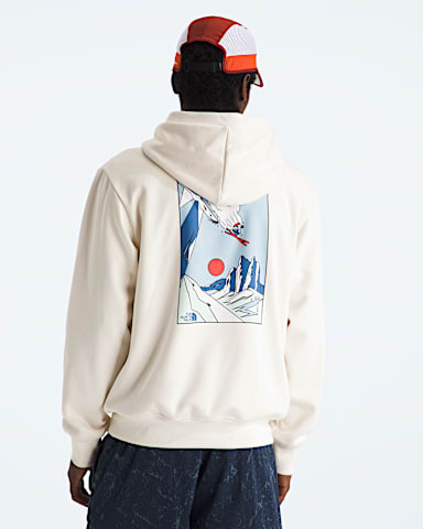 Unisex Mountain Celebration Relaxed HoodieGraphic TNF White Dune HERO2