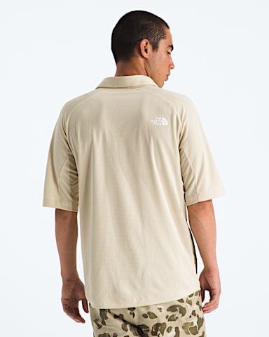 Mens LIGHTRANGE Packable ShortSleeve Polo TNF Desert Stone BACK
