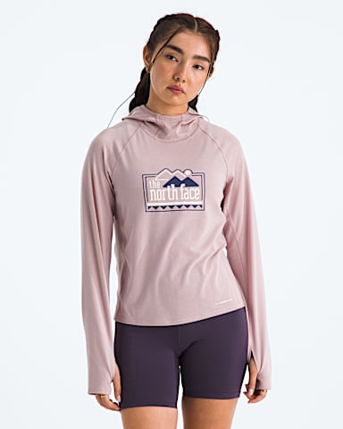 Womens Adventure Explore Pin Hoodie TNF Metal Pink Main