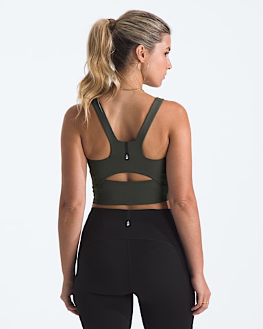 Womens Jaida Long Line Bra TNF New Taupe Green BACK