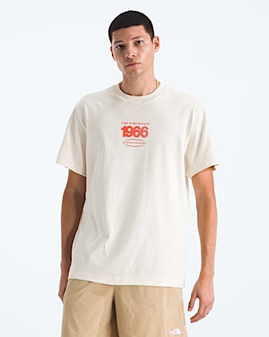 Mens Track Relaxed ShortSleeve TeeGraphic TNF White Dune Main