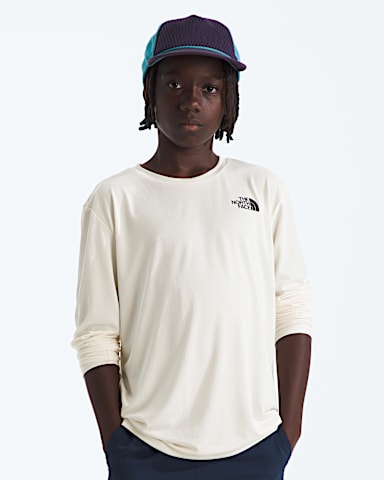 Boys Girls 247 LongSleeve Tee TNF White Dune HERO3