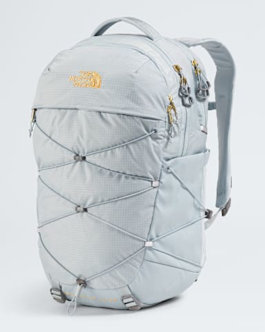 Womens Borealis Luxe Backpack 27L TNF Frost GreyGold Metallic FRONT34