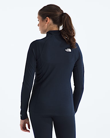 TNF X Smartwool Womens Merino Blend 150 LongSleeve Zip TNF Deep Navy BACK