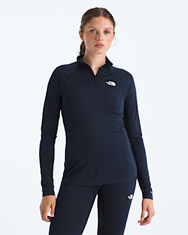 TNF X Smartwool Womens Merino Blend 150 LongSleeve Zip TNF Deep Navy Main