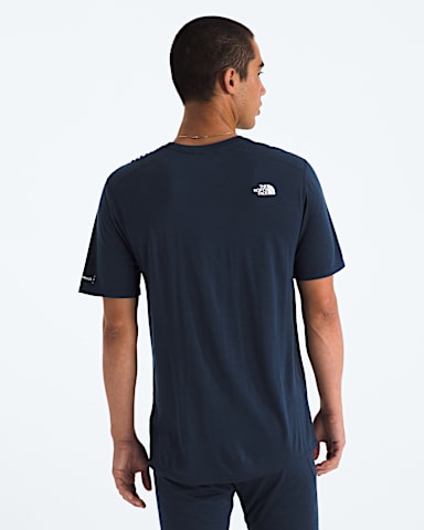 TNF X Smartwool Mens Merino Blend 150 ShortSleeve Crew TNF Deep Navy BACK