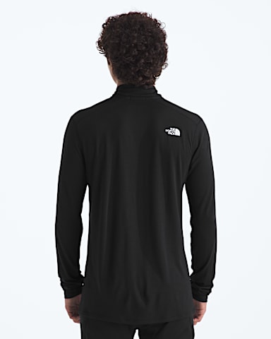 TNF X Smartwool Mens Merino Blend 150 LongSleeve Zip TNF Black BACK