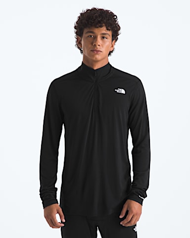 TNF X Smartwool Mens Merino Blend 150 LongSleeve Zip TNF Black HERO