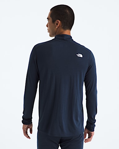 Chandail glissire un quart et manches longues TNF X Smartwool 150 en mlange de mrinos pour hommes TNF Bleu Marine Profond BACK