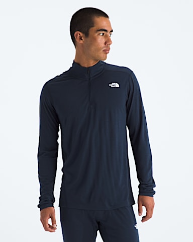 Chandail glissire un quart et manches longues TNF X Smartwool 150 en mlange de mrinos pour hommes TNF Bleu Marine Profond HERO