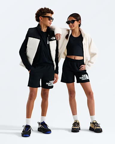 Boys Girls Evolution Half Dome Shorts TNF TNF Black Main