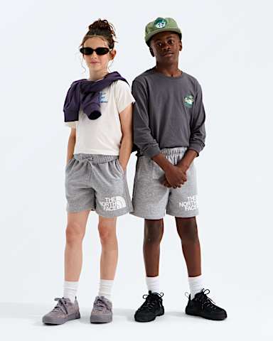 Boys Girls Evolution Half Dome Shorts TNF TNF Pale Grey Heather Main