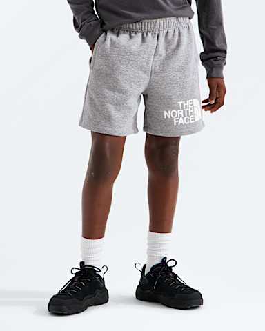 Boys Girls Evolution Half Dome Shorts TNF TNF Pale Grey Heather HERO3