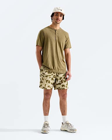 Mens TriBlend ShortSleeve Henley TNF Cedar White Heather HERO2