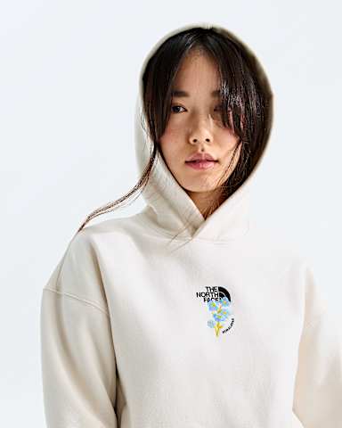 Womens Places We Love HoodieHimalayan Blue Poppy TNF White Dune HERO2
