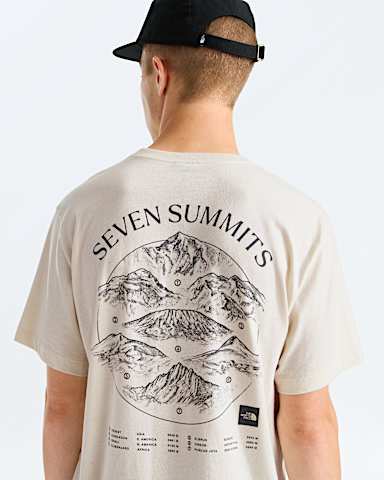 Mens Places We Love ShortSleeve TeeSeven Summits TNF White Dune HERO2