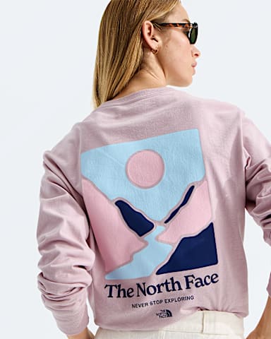 Womens Evolution Monte Relaxed LongSleeve Tee TNF Metal Pink HERO2
