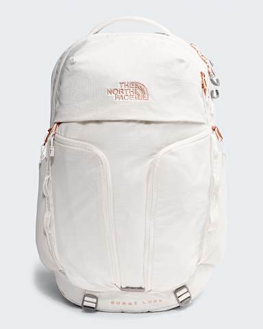 Womens Surge Luxe Backpack  31L TNF White DuneBurnt Coral Metallic HERO