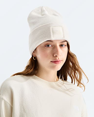 HW Dock Worker Beanie TNF White Dune MODELBACK